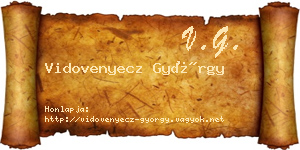 Vidovenyecz György névjegykártya