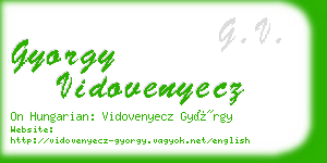 gyorgy vidovenyecz business card